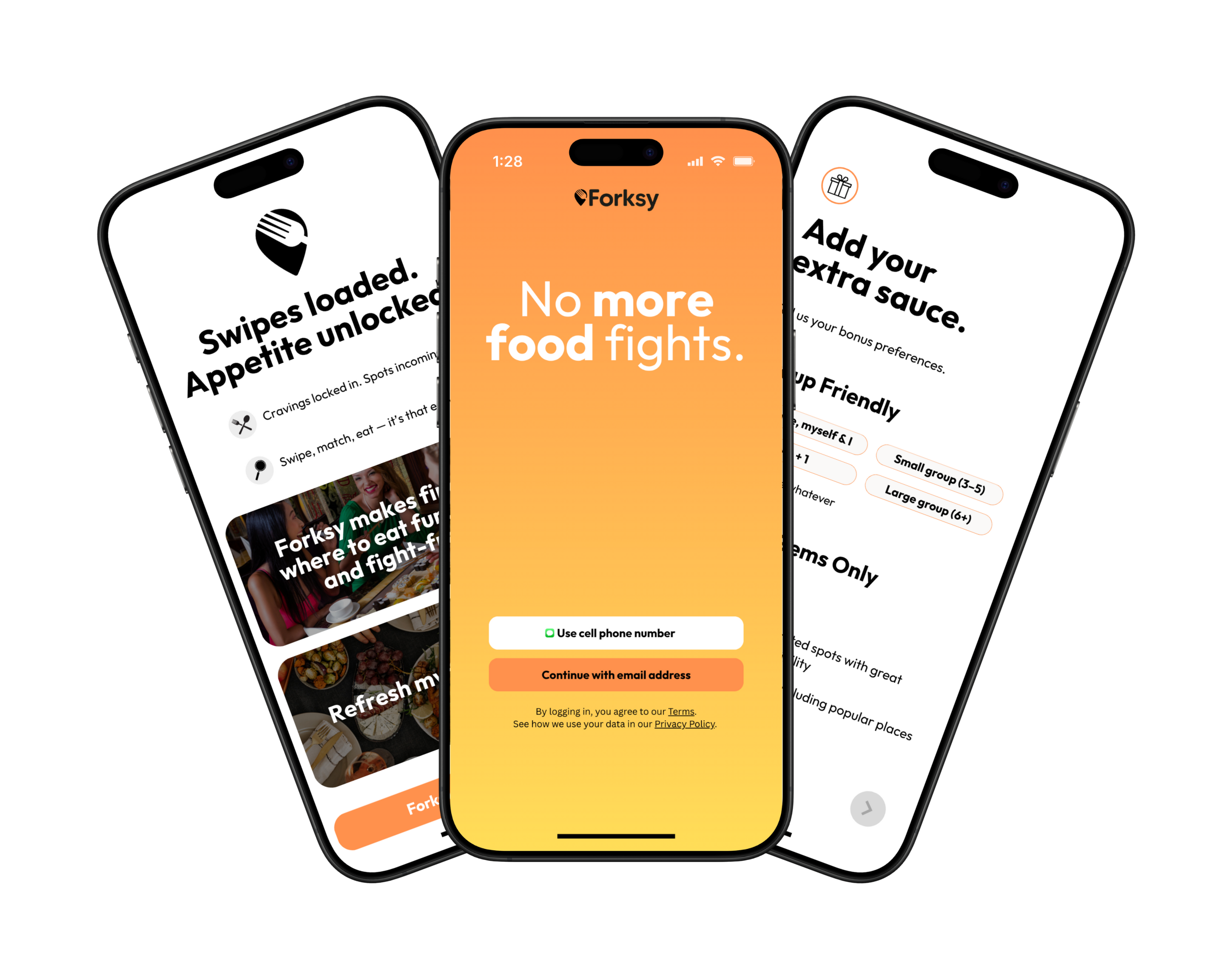 Forksy app on phones
